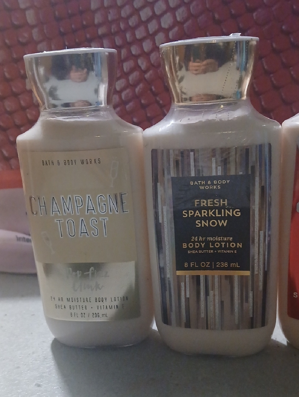 Bath & Body Works Champagne Toast & Fresh Sparkling Snow Lotions - White, Gold